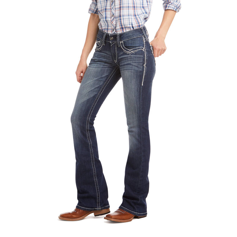 Pantalones Vaqueros Ariat R.E.A.L. Mid Rise Stretch Entwined Boot Cut Azules Mujer - Chile 490-PDWZB